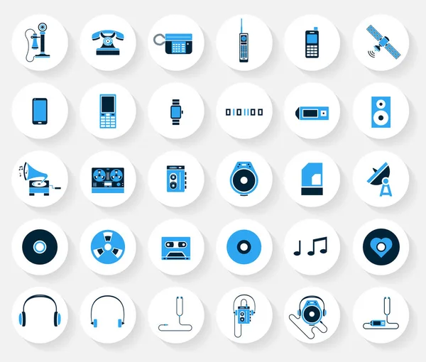Technology and media vector icons — Stock Vector
