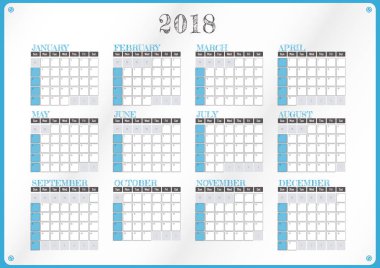 Takvim resimde yıl 2018