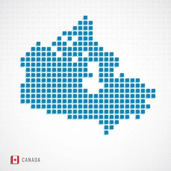 Mapa de Canadá e icono de bandera — Vector de stock