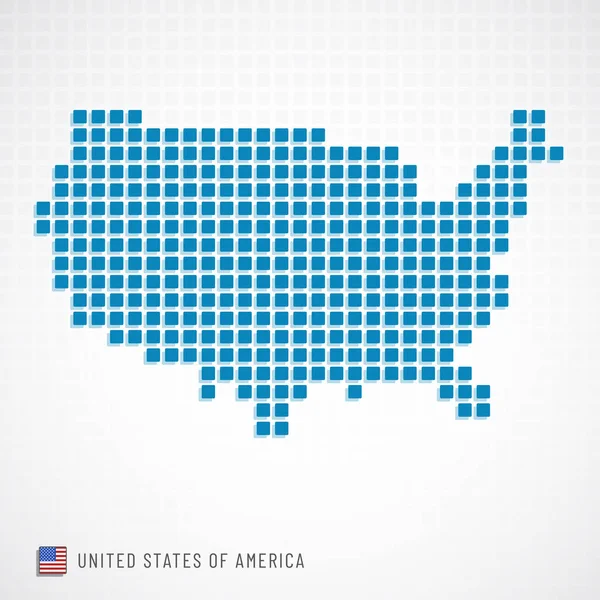 USA carte et icône du drapeau — Image vectorielle