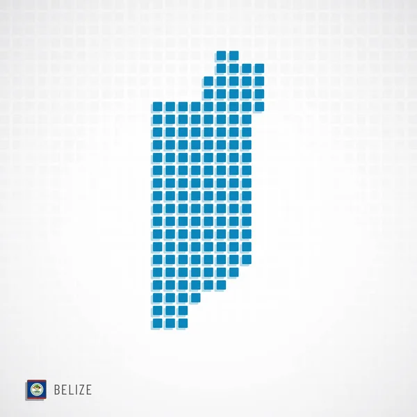 Belize Haritası ve bayrak simgesi — Stok Vektör