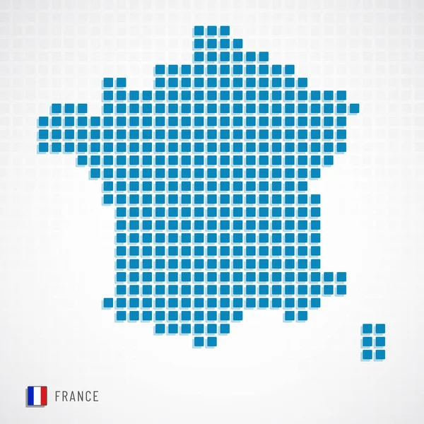 Francja Mapa i flaga ikona — Wektor stockowy