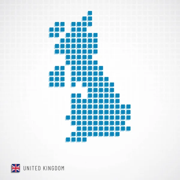 Εικονίδιο χάρτη και σημαία Ηνωμένου Βασιλείου — Διανυσματικό Αρχείο