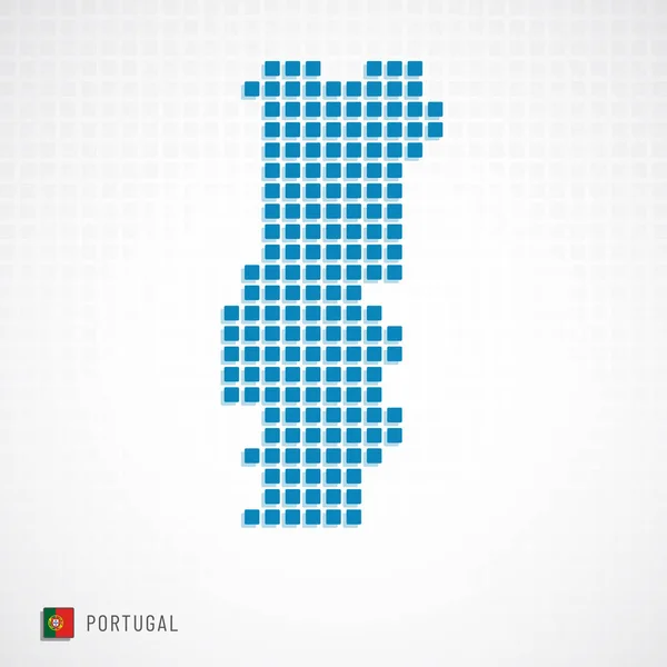 Portugal mapa e ícone da bandeira — Vetor de Stock