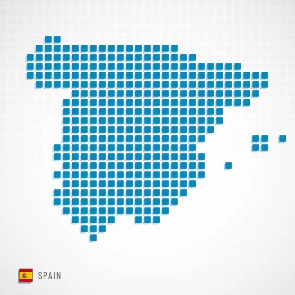 Карта Испании и значок флага — стоковый вектор