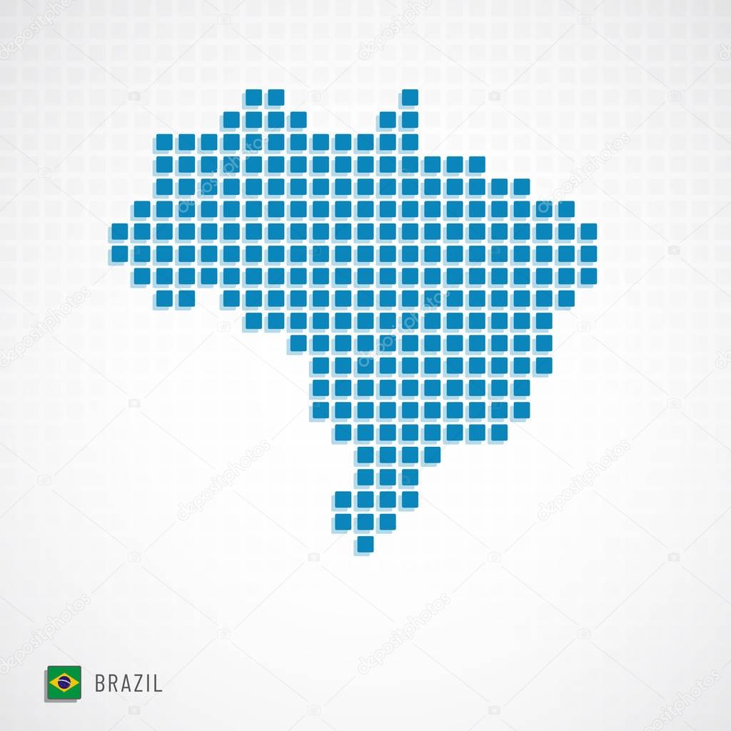 Brazil map and flag icon