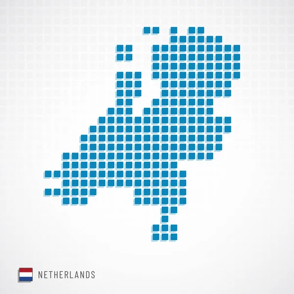 Ikona mapy a vlajky Nizozemsko — Stockový vektor