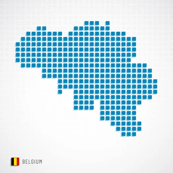 Belgio mappa e icona della bandiera — Vettoriale Stock