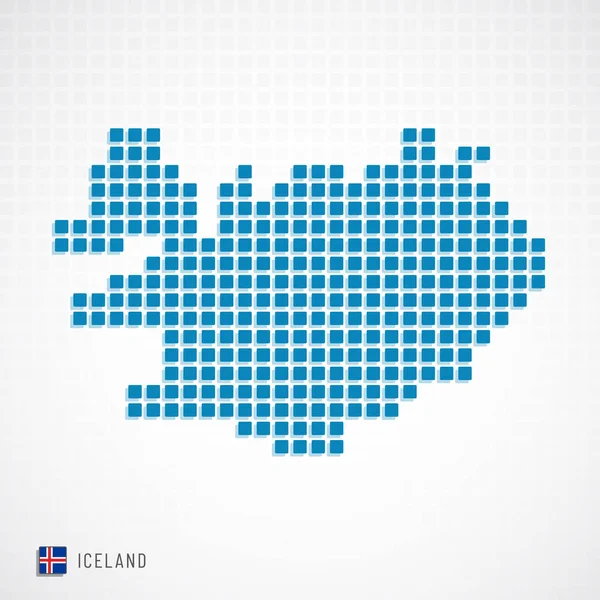 Pictogram voor het kaart en de vlag van IJsland — Stockvector