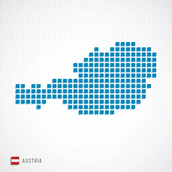 Avusturya harita ve bayrak simgesi — Stok Vektör