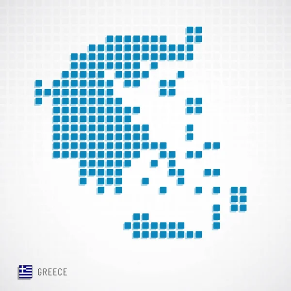 Peta dan ikon bendera Yunani - Stok Vektor
