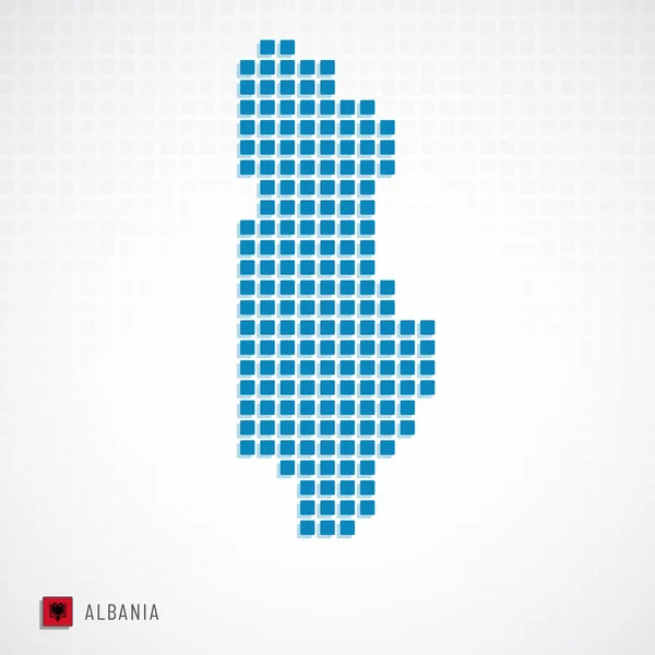 Arnavutluk Cumhuriyeti harita ve bayrak simgesi — Stok Vektör