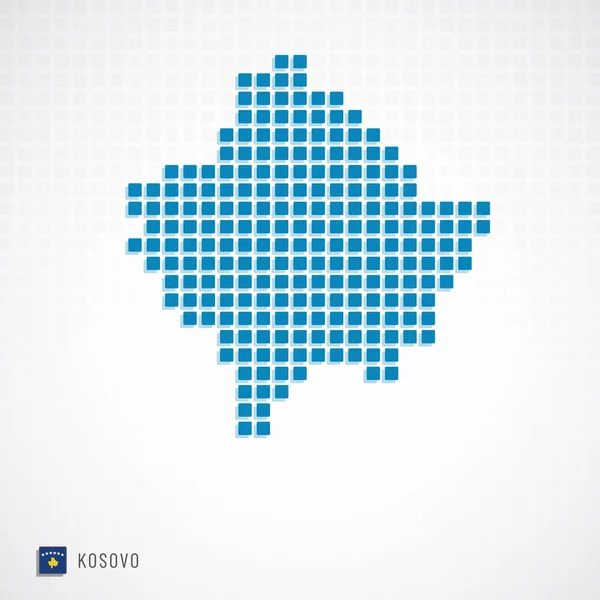 Peta Kosovo dan ikon bendera - Stok Vektor