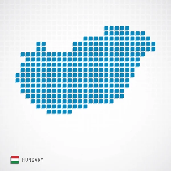 Macaristan haritası ve bayrak simgesi — Stok Vektör