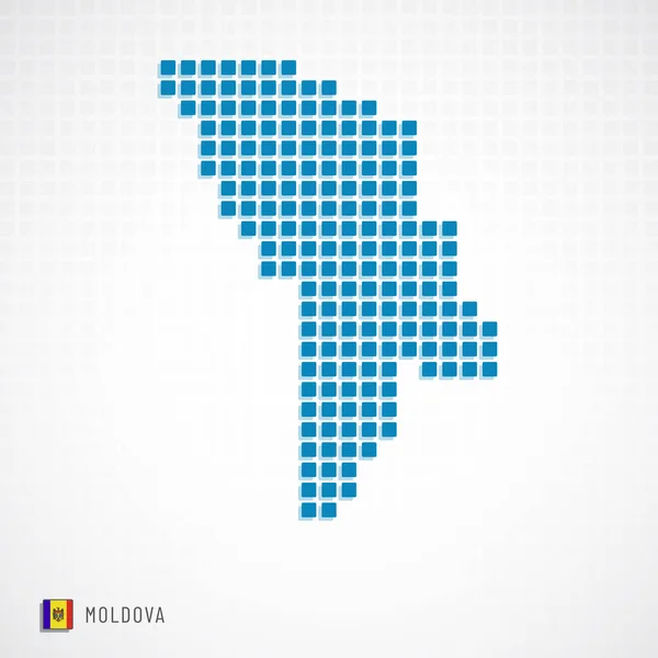Moldova harita ve bayrak simgesi — Stok Vektör