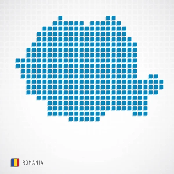 Romanya harita ve bayrak simgesi — Stok Vektör
