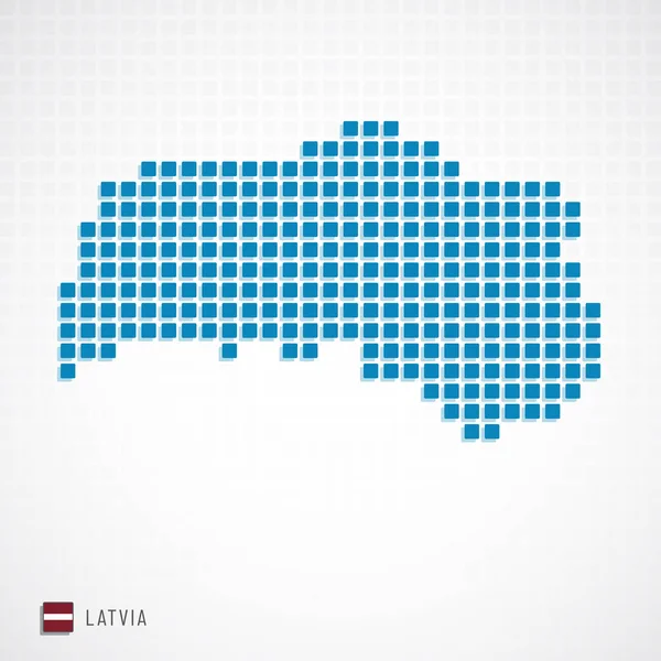 Letonya Haritası ve bayrak simgesi — Stok Vektör