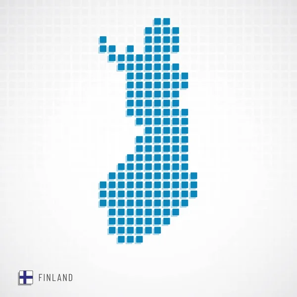 Finlandiya Haritası ve bayrak simgesi — Stok Vektör