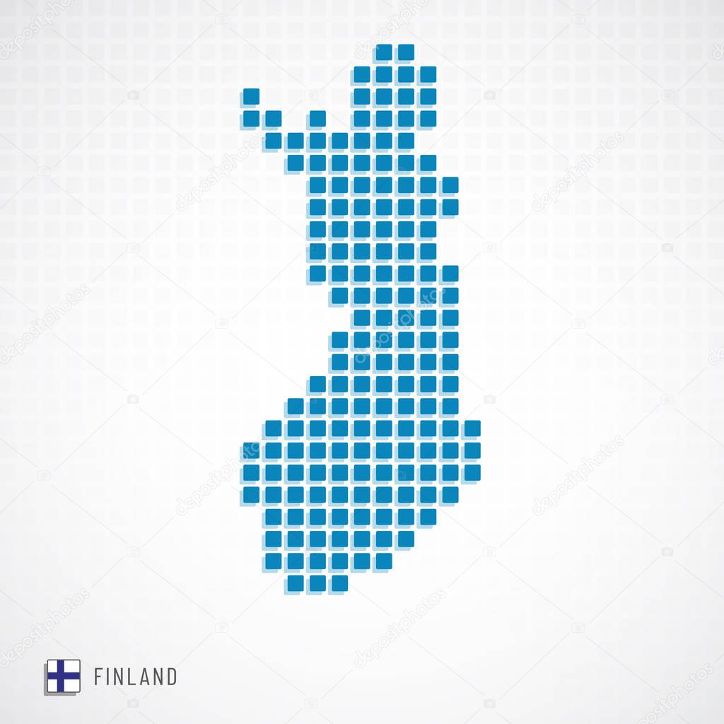 Finland map and flag icon