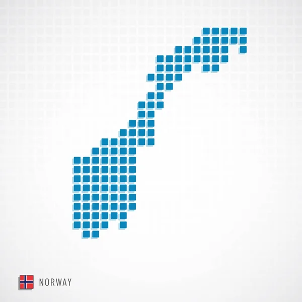 Norveç harita ve bayrak simgesi — Stok Vektör