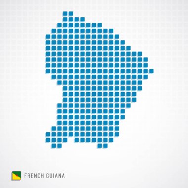 Fransız Guyanası harita ve bayrak simgesi