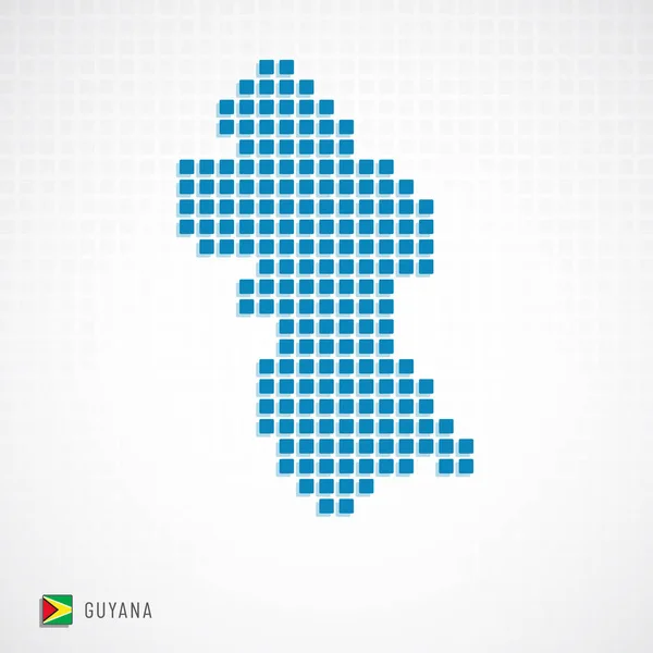 Ikon peta dan bendera Guyana - Stok Vektor