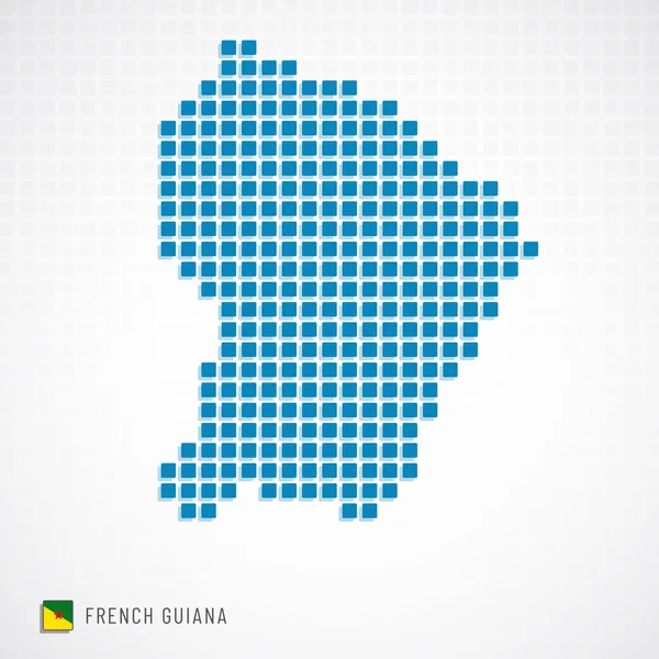 Fransız Guyanası harita ve bayrak simgesi — Stok Vektör