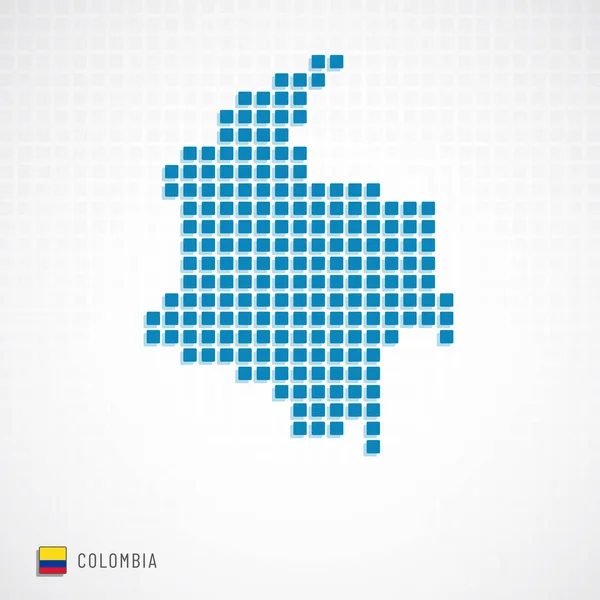 Colombia mapa e icono de la bandera — Archivo Imágenes Vectoriales