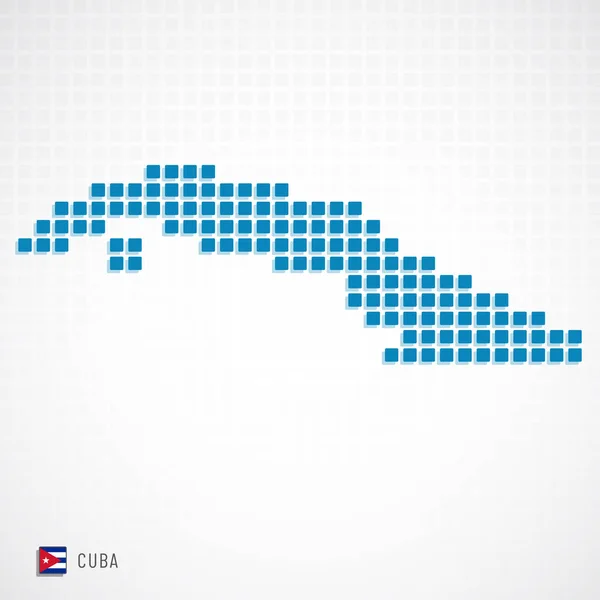 Küba Haritası ve bayrak simgesi — Stok Vektör