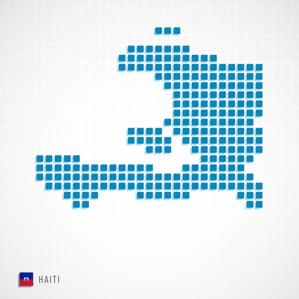 Peta Haiti dan ikon bendera - Stok Vektor