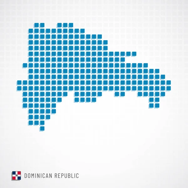 République dominicaine carte et icône du drapeau — Image vectorielle