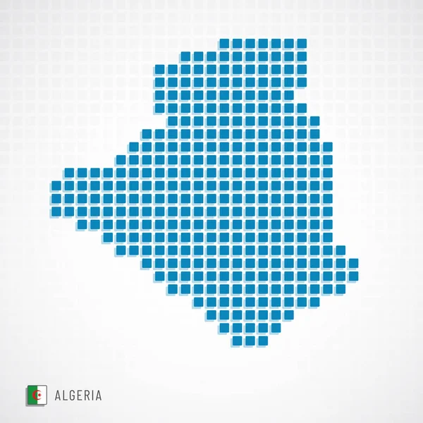 Cezayir harita ve bayrak simgesi — Stok Vektör