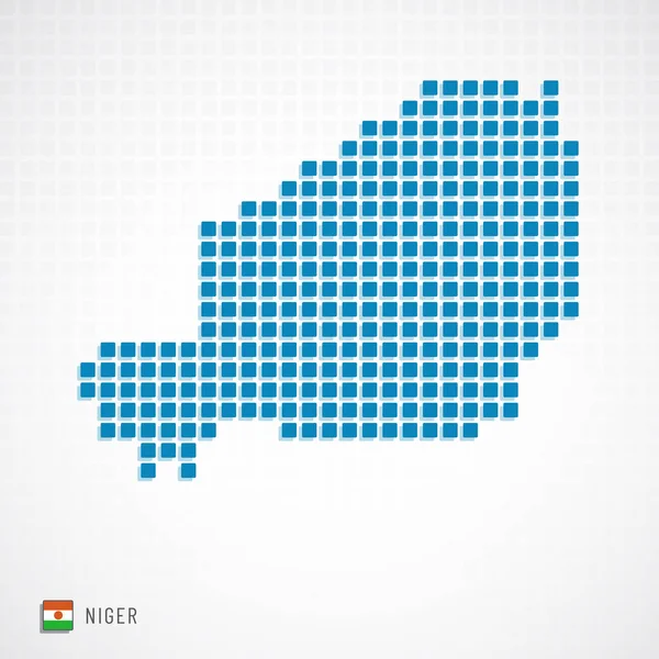 Значок карту і прапор Нігеру — стоковий вектор