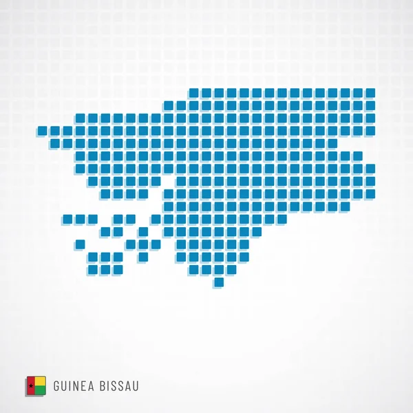 Peta Guinea Bissau dan ikon bendera - Stok Vektor