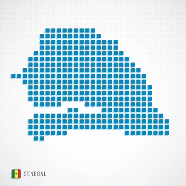 Sénégal carte et icône du drapeau — Image vectorielle