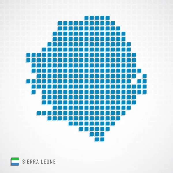 Sierra leone harita ve bayrak simgesi — Stok Vektör