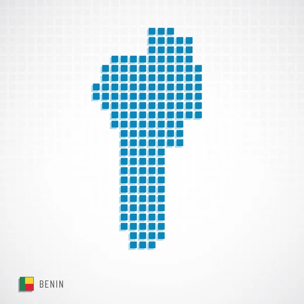 Carte du Bénin et icône du drapeau — Image vectorielle