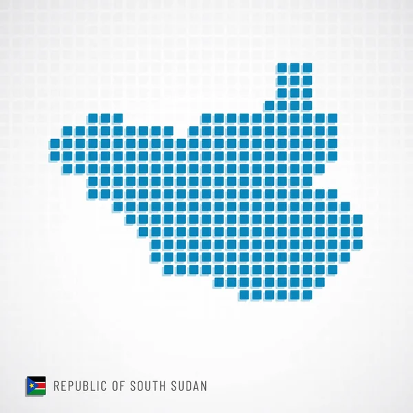 Güney Sudan Cumhuriyeti harita ve bayrak simgesi — Stok Vektör