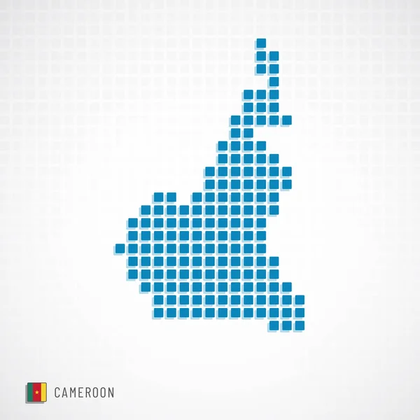 Kamerun Haritası ve bayrak simgesi — Stok Vektör