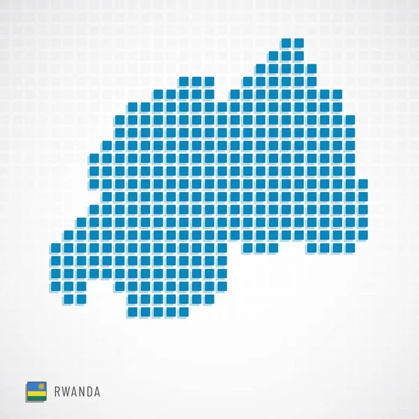 Ruanda Haritası ve bayrak simgesi — Stok Vektör