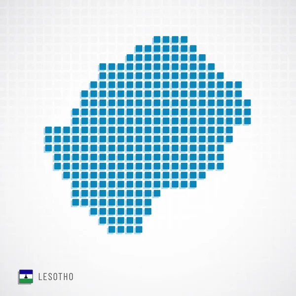 Vectorillustratie Van Lesotho Kaart Gestippelde Basisvorm Pictogrammen Vlag — Stockvector