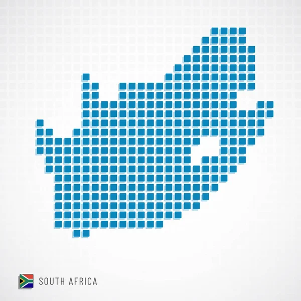 Illustration Vectorielle Afrique Sud Carte Pointillée Icônes Forme Base Drapeau — Image vectorielle