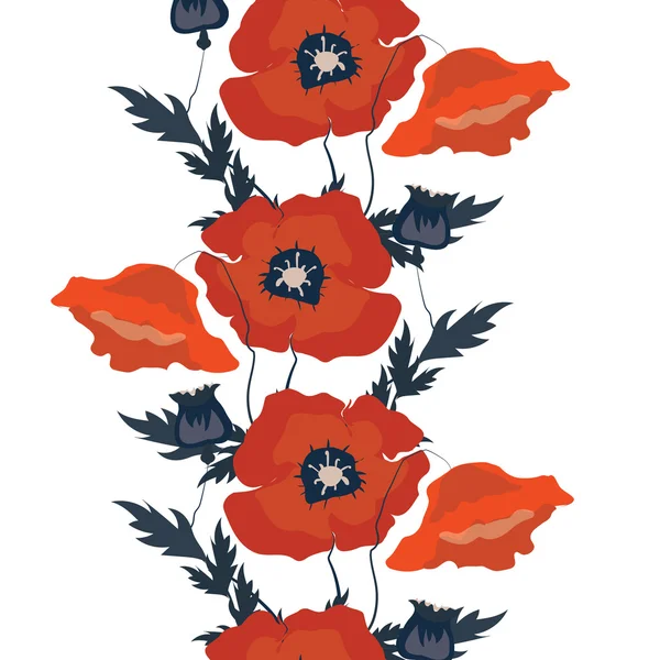 Floral seamless pattern. Flower poppy background. For modern print, ceramics — Διανυσματικό Αρχείο