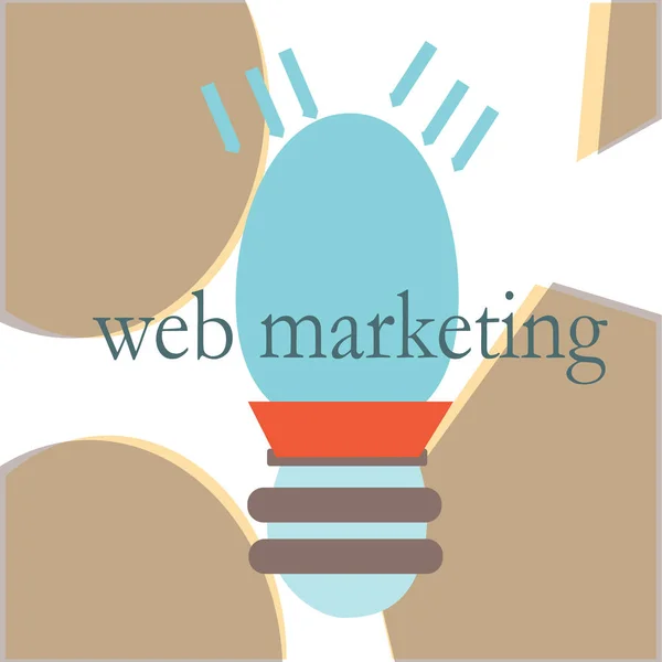 Banner per web design, seo, social media e pay per click internet advertising. commercializzazione — Vettoriale Stock