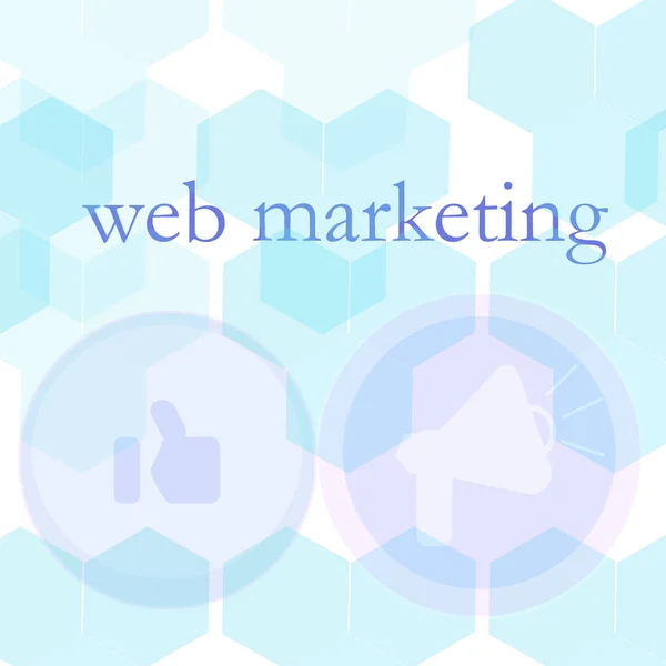 Banner für Webdesign, SEO, Social Media und Pay-per-Click-Internetwerbung. Marketing — Stockvektor