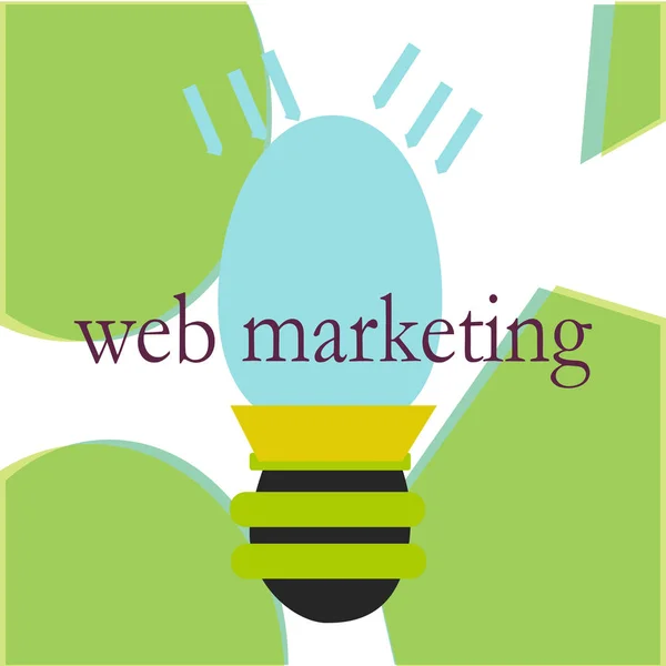 Banner per web design, seo, social media e pay per click internet advertising. commercializzazione — Vettoriale Stock