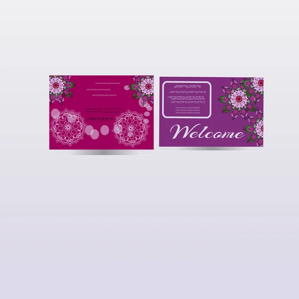 Conjunto de tarjeta de felicitación o diseño de diseño de invitación — Vector de stock