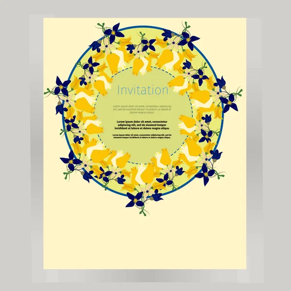 Vector dibujado a mano guardar la plantilla de invitación fecha con flor . — Vector de stock