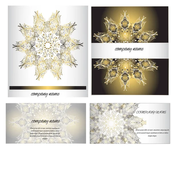 Golden mandala banner for company identity, luxury shop — Stock Vector