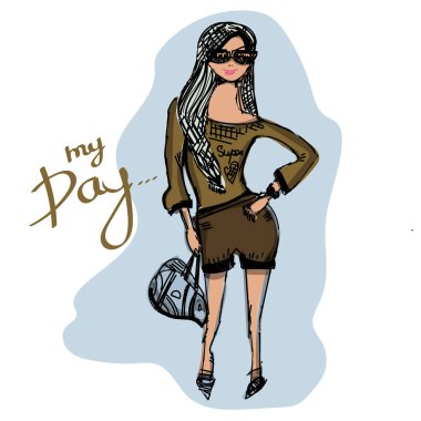 Beyaz arka plan üzerinde izole sanatsal elle çizilmiş şık genç bayan portre set vektör. Kız moda, model. Şapkalı kadın. Güzellik illüstrasyon, logo öğesi tasarım. Moda poster, afiş, banner.